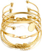 Gold Bangle Bracelets for Women Indian Bangles Stackable Set with Multi Layer Textured 18K Gold Plated Chunky Bracelets Boho Jewelrys Set - gold-Knot Bangle
