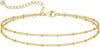 Ankle Bracelets for Women, 14k Gold Plated Ankle Bracelet for Women, Cute Dainty Anklets, Adjustable Beach Jewelry - view 6