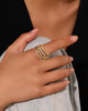 Stackable Rings for Women CZ Gold Silver Multi Layer Statement Ring Jewelry - view 2