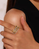 Stackable Rings for Women CZ Gold Silver Multi Layer Statement Ring Jewelry - view 3