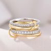 Stackable Rings for Women CZ Gold Silver Multi Layer Statement Ring Jewelry - view 5