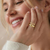 Gold Rings for Women, Chunky 14K Gold Plated Dainty Stackable Rings Trendy Statement Pinky Thumb Rings Engagement Eternity Wedding Band Ring Stacking - view 2