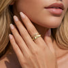 Gold Rings for Women, Chunky 14K Gold Plated Dainty Stackable Rings Trendy Statement Pinky Thumb Rings Engagement Eternity Wedding Band Ring Stacking - view 3