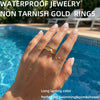 Gold Rings for Women, Chunky 14K Gold Plated Dainty Stackable Rings Trendy Statement Pinky Thumb Rings Engagement Eternity Wedding Band Ring Stacking - view 4