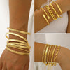 68 Pcs Gold Jewelry Set for Women with 7 Necklace, 17 Bracelet, 5 Hoop Earrings, 15 Stud Earrings, 24 Knuckle Rings for Women Jewelry Set for Women - view 3