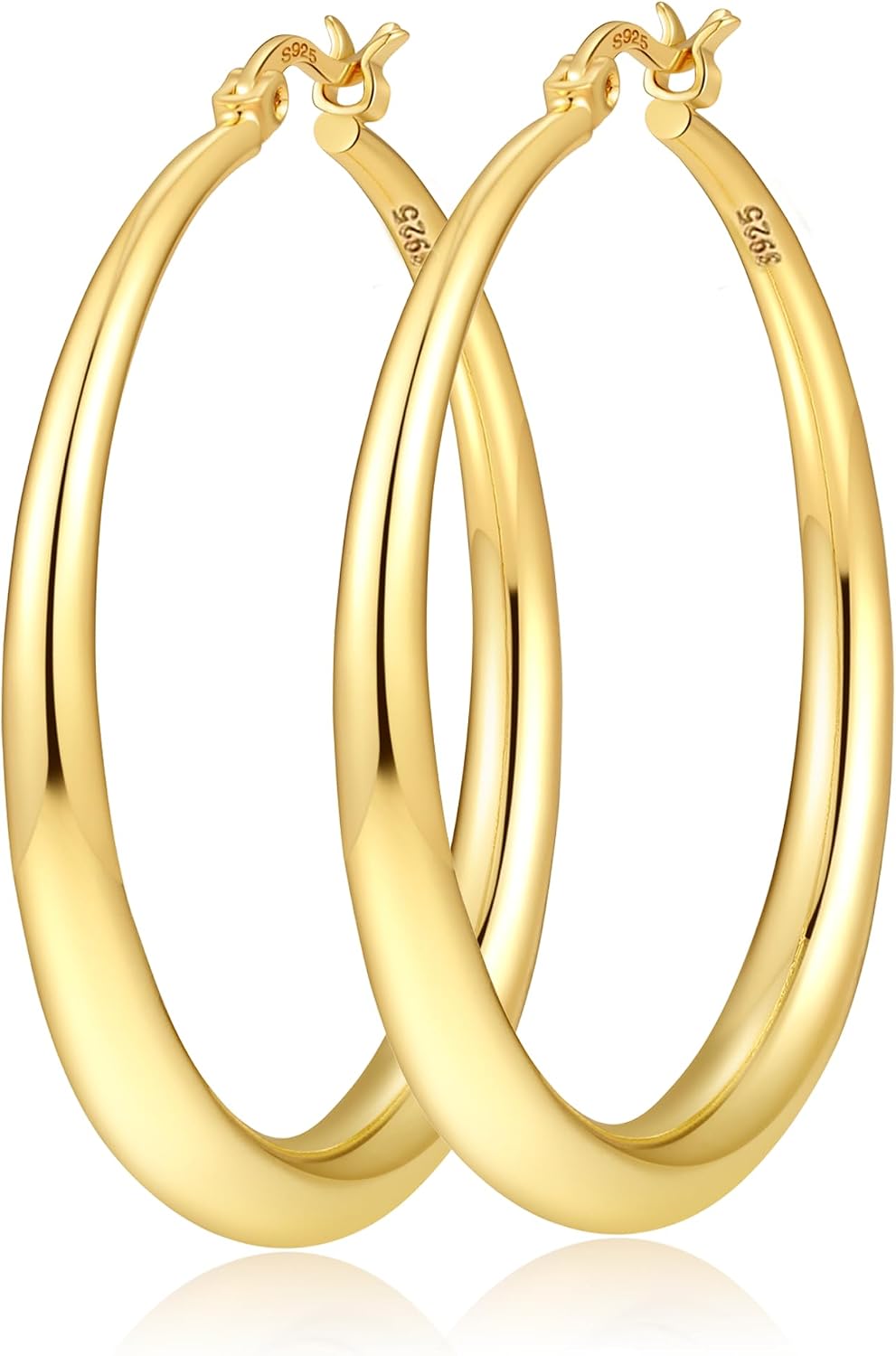 Gold Hoops Earrings for Women Chunky - main view