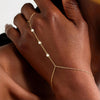 3 PCS 14K Gold Plated Hand Chain Bracelets for Women Stack Bracelets Set Adjustable Dainty Ring Bracelet Hand Chain - view 2