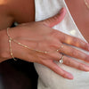 3 PCS 14K Gold Plated Hand Chain Bracelets for Women Stack Bracelets Set Adjustable Dainty Ring Bracelet Hand Chain - view 3