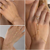 3 PCS 14K Gold Plated Hand Chain Bracelets for Women Stack Bracelets Set Adjustable Dainty Ring Bracelet Hand Chain - view 5