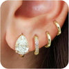 4Pairs Statement Gold Hoop Earrings for Women Trendy, Surgical Steel Gold Plated Hoop Earrings Set, Titanium Hoops Earring Stacks, CZ Cartilage - main view
