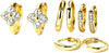 4Pairs Statement Gold Hoop Earrings for Women Trendy, Surgical Steel Gold Plated Hoop Earrings Set, Titanium Hoops Earring Stacks, CZ Cartilage - 4 Pairs hoop earrings -C