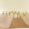 4Pairs Statement Gold Hoop Earrings for Women Trendy, Surgical Steel Gold Plated Hoop Earrings Set, Titanium Hoops Earring Stacks, CZ Cartilage - view 5