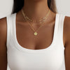 Layered Gold Necklace for Women, 14K Gold Plated Necklace Stack for Women, Dainty Adjustable Gold Necklace Set - view 3