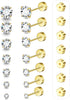 7 Pairs 18G 20G Flat Back Stud Earrings, Surgical Steel Set - main view