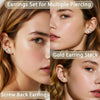 7 Pairs 18G 20G Flat Back Stud Earrings, Surgical Steel Set - view 6