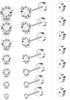 7 Pairs 18G 20G Flat Back Stud Earrings, Surgical Steel Set - 7 Pairs 20G Silver