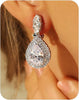 Clip on Earrings for Women Cubic Zirconia Long Tassel Dangle Drop Earrings Non Pierced Earrings for Women Jewelry Gifts Wedding Party - Big drop-2
