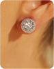 Clip on Earrings for Women Cubic Zirconia Long Tassel Dangle Drop Earrings Non Pierced Earrings for Women Jewelry Gifts Wedding Party - Round studs