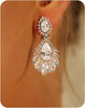 Clip on Earrings for Women Cubic Zirconia Long Tassel Dangle Drop Earrings Non Pierced Earrings for Women Jewelry Gifts Wedding Party - Big drop