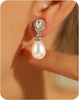 Clip on Earrings for Women Cubic Zirconia Long Tassel Dangle Drop Earrings Non Pierced Earrings for Women Jewelry Gifts Wedding Party - Drop pearl