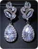 Clip on Earrings for Women Cubic Zirconia Long Tassel Dangle Drop Earrings Non Pierced Earrings for Women Jewelry Gifts Wedding Party - Leaf drop
