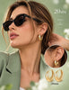 9 Pairs Small Gold/Silver Hoop Earrings Set for Women - view 4