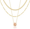 Layered Gold Necklaces for Women with 14K Gold Sterling Silver Plated Dainty Pendant Necklace Set Chunky Stackable Cuban Chain Choker - Gold Cubic Zirconia-Created Citrine-Nov