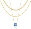 Layered Gold Necklaces for Women with 14K Gold Sterling Silver Plated Dainty Pendant Necklace Set Chunky Stackable Cuban Chain Choker - Gold Cubic Zirconia-Created Topaz-Dec