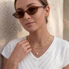 Layered Gold Necklaces for Women with 14K Gold Sterling Silver Plated Dainty Pendant Necklace Set Chunky Stackable Cuban Chain Choker - view 4