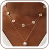 Gold Pearl Necklaces for Women Wedding Bridesmaid Jewelry Gifts with 14K Gold Plated Dainty Necklace Daisy Round Pearl Choker Necklace Layered Pearl - Gold-Layered Daisy Pearl