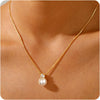 Gold Pearl Necklaces for Women Wedding Bridesmaid Jewelry Gifts with 14K Gold Plated Dainty Necklace Daisy Round Pearl Choker Necklace Layered Pearl - Gold-CZ Round Pearl