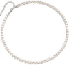 Gold Pearl Necklaces for Women Wedding Bridesmaid Jewelry Gifts with 14K Gold Plated Dainty Necklace Daisy Round Pearl Choker Necklace Layered Pearl - Silver-Pearl Strand