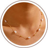 Gold Pearl Necklaces for Women Wedding Bridesmaid Jewelry Gifts with 14K Gold Plated Dainty Necklace Daisy Round Pearl Choker Necklace Layered Pearl - Gold-Bead Pearl Station