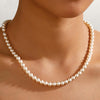 Gold Pearl Necklaces for Women Wedding Bridesmaid Jewelry Gifts with 14K Gold Plated Dainty Necklace Daisy Round Pearl Choker Necklace Layered Pearl - view 2