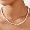 Gold Pearl Necklaces for Women Wedding Bridesmaid Jewelry Gifts with 14K Gold Plated Dainty Necklace Daisy Round Pearl Choker Necklace Layered Pearl - view 4