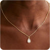 Gold Pearl Necklaces for Women Wedding Bridesmaid Jewelry Gifts with 14K Gold Plated Dainty Necklace Daisy Round Pearl Choker Necklace Layered Pearl - Gold-Drop Pearl