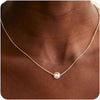 Gold Pearl Necklaces for Women Wedding Bridesmaid Jewelry Gifts with 14K Gold Plated Dainty Necklace Daisy Round Pearl Choker Necklace Layered Pearl - Gold-Single Round Pearl