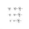Pearl Earrings 14k Gold Plated Daisy Flower Stud Earrings for Women Ball Stud Flat Back Earring Statement Earring Trendy Jewelry Gift for Women - Silver-Ball 3,4,5