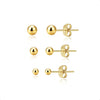 Pearl Earrings 14k Gold Plated Daisy Flower Stud Earrings for Women Ball Stud Flat Back Earring Statement Earring Trendy Jewelry Gift for Women - Gold-Ball 3,4,5