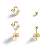 Pearl Earrings 14k Gold Plated Daisy Flower Stud Earrings for Women Ball Stud Flat Back Earring Statement Earring Trendy Jewelry Gift for Women - Gold-Caged Pearl Ball