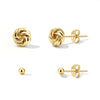 Pearl Earrings 14k Gold Plated Daisy Flower Stud Earrings for Women Ball Stud Flat Back Earring Statement Earring Trendy Jewelry Gift for Women - Gold-Knot Ball