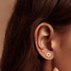 Pearl Earrings 14k Gold Plated Daisy Flower Stud Earrings for Women Ball Stud Flat Back Earring Statement Earring Trendy Jewelry Gift for Women - view 2
