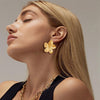 Chunky Gold Earrings For Women Trendy Statement Gold Plated Flower Shell Knot Dangle Earrings Lightweight Fashion Jewelry Set - view 3