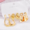 Chunky Gold Earrings For Women Trendy Statement Gold Plated Flower Shell Knot Dangle Earrings Lightweight Fashion Jewelry Set - view 6