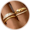 Gold Stackable Rings for Women Engagement Wedding Bands - Unique-14K Gold Plated 5