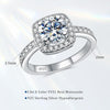 Halo Moissanite Promise Rings for Her, 1.5CT Round Cut - view 2