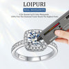 Halo Moissanite Promise Rings for Her, 1.5CT Round Cut - view 3