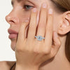 Halo Moissanite Promise Rings for Her, 1.5CT Round Cut - view 4