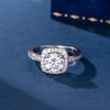 Halo Moissanite Promise Rings for Her, 1.5CT Round Cut - view 5