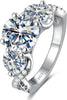 4.6CT 3 Stone Moissanite Engagement Rings for Women - main view
